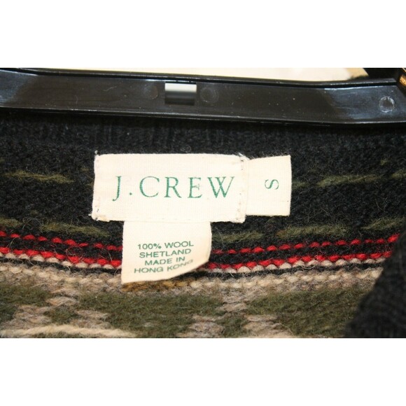 J Crew Vintage Cardigan 100% Shetland Wool Button Front Sweater Christmas Size S - Picture 4 of 5